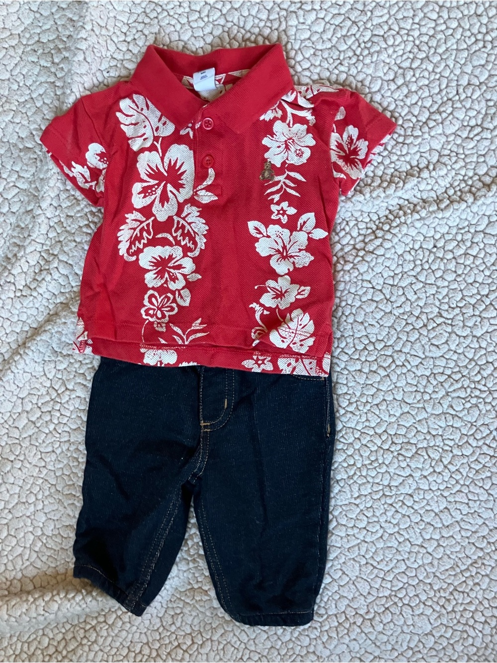 GAP Polo Top and blue jeans